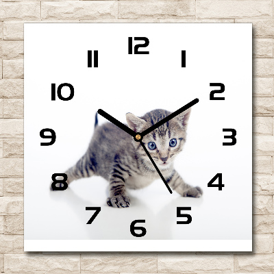 Wanduhr quadratisch Kleine Katze