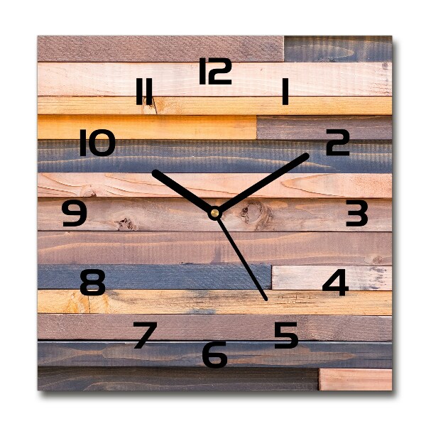 Wanduhr modern quadratisch Holzwand