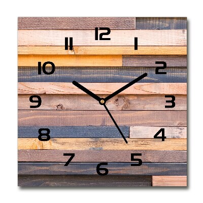 Wanduhr modern quadratisch Holzwand
