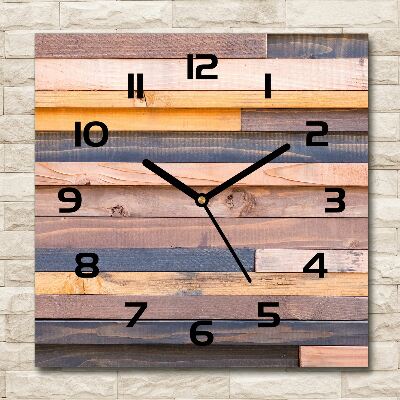 Wanduhr modern quadratisch Holzwand