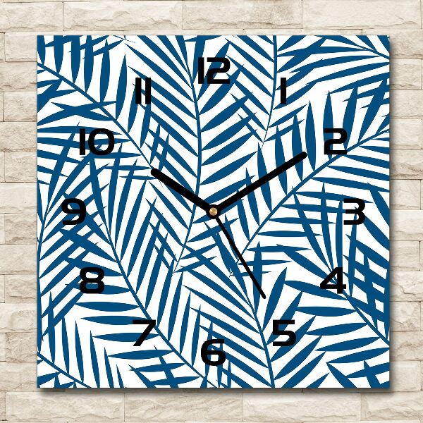 Wanduhr quadratisch Palmenblätter