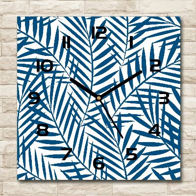 Wanduhr quadratisch Palmenblätter