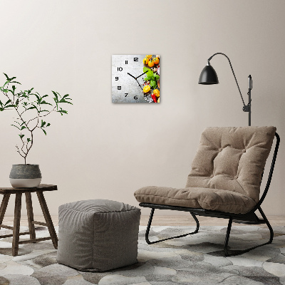 Wanduhr modern quadratisch Gemüse