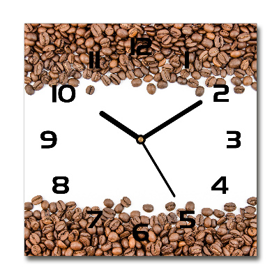 Wanduhr modern quadratisch Kaffeebohnen