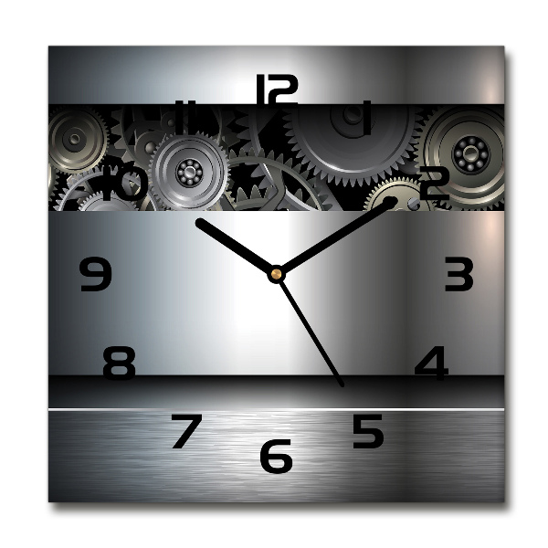 Wanduhr quadratisch Zahnradabstraktion