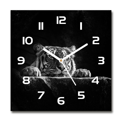 Wanduhr modern quadratisch Tiger
