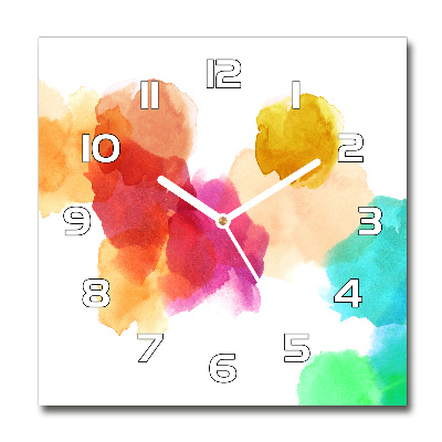 Wanduhr modern quadratisch Bunte Flecken
