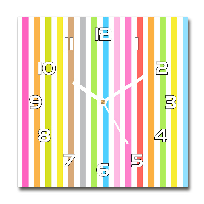 Wanduhr quadratisch Bunte Streifen