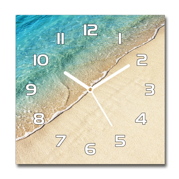 Wanduhr quadratisch Eine Welle am Strand