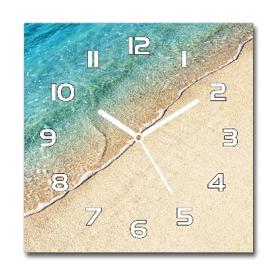Wanduhr quadratisch Eine Welle am Strand