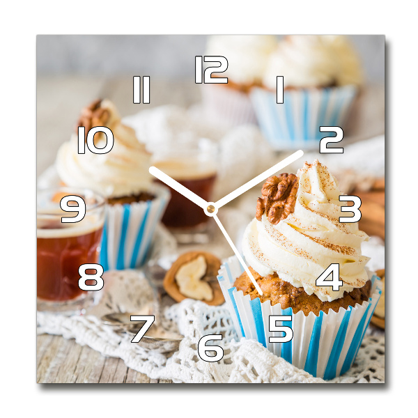 Wanduhr quadratisch Cupcakes