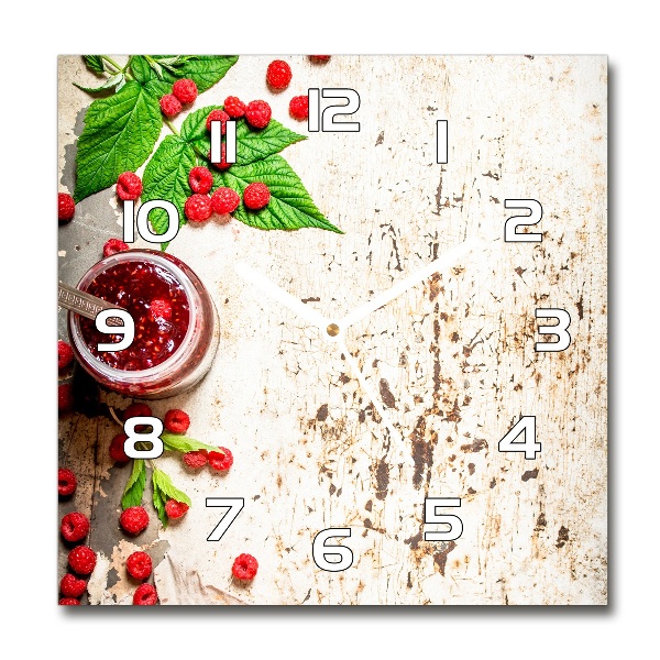 Wanduhr modern quadratisch Himbeermarmelade