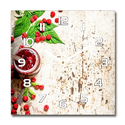 Wanduhr modern quadratisch Himbeermarmelade