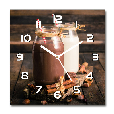 Wanduhr modern quadratisch Cocktails im Glas