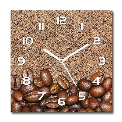 Wanduhr quadratisch Kaffeebohnen