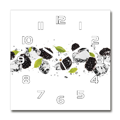 Wanduhr modern quadratisch Kirschen und Wasser