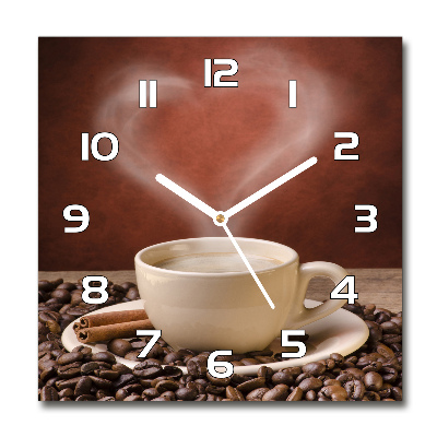 Wanduhr modern quadratisch Aromatischer Kaffee
