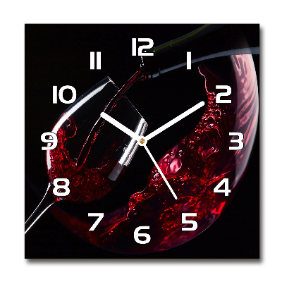 Wanduhr modern quadratisch Rotwein