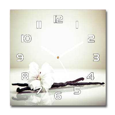 Wanduhr modern quadratisch Vanilleschote