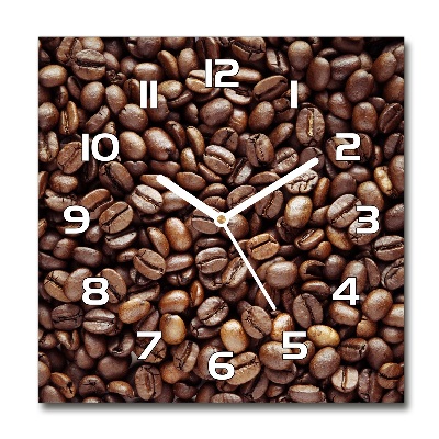 Wanduhr quadratisch Kaffeebohnen