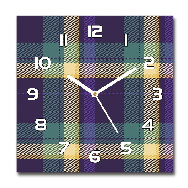 Wanduhr modern quadratisch Karierte Textur