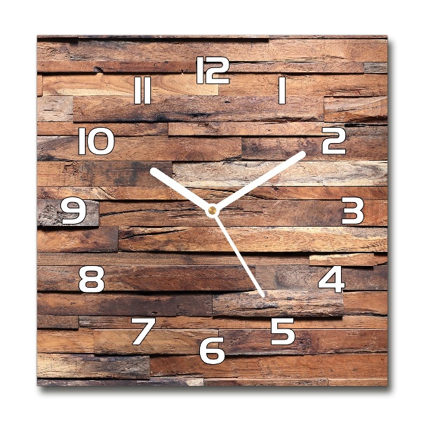 Wanduhr modern quadratisch Holzwand
