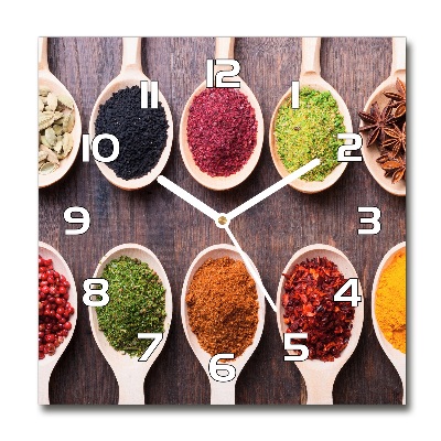 Wanduhr modern quadratisch Bunte Gewürze