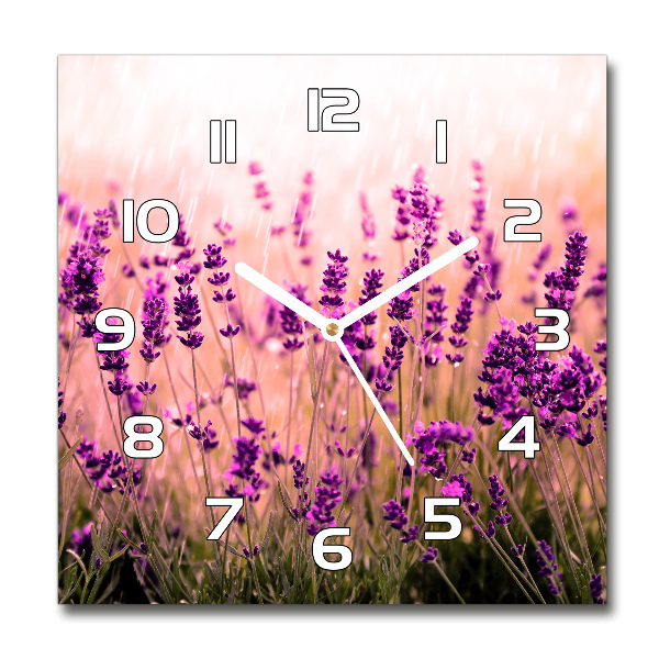 Wanduhr modern quadratisch Lavendel