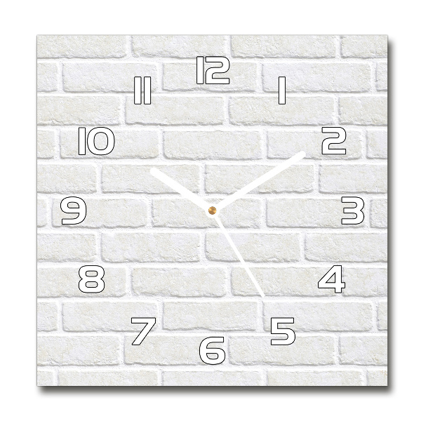 Wanduhr modern quadratisch Ziegelmauer