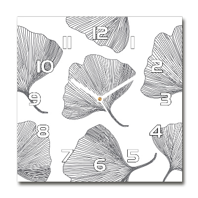 Wanduhr modern quadratisch Ginkgo