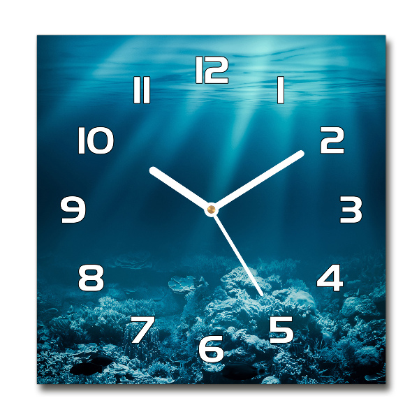 Wanduhr quadratisch Unterwasserwelt