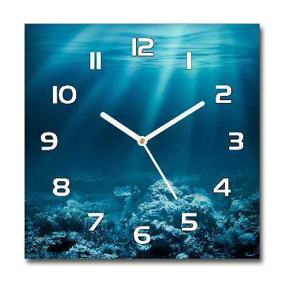 Wanduhr quadratisch Unterwasserwelt