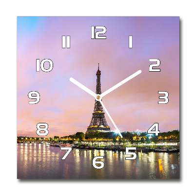 Wanduhr modern quadratisch Eiffelturm Paris