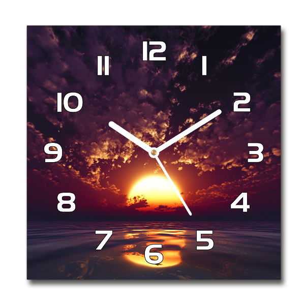 Wanduhr quadratisch Sonnenuntergang