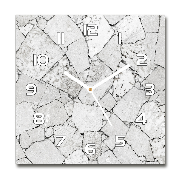 Wanduhr modern quadratisch Steinmauer