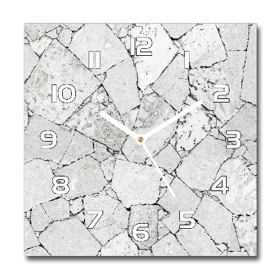 Wanduhr modern quadratisch Steinmauer