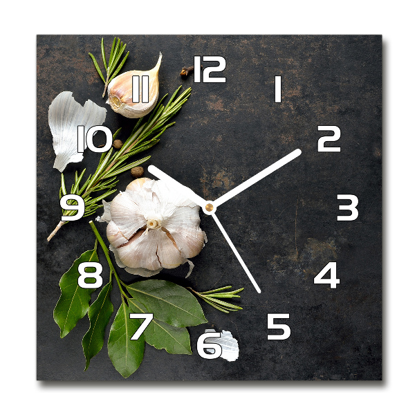 Wanduhr quadratisch Knoblauch