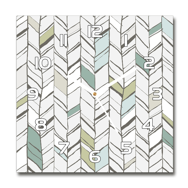 Wanduhr modern quadratisch Fischgrätmuster
