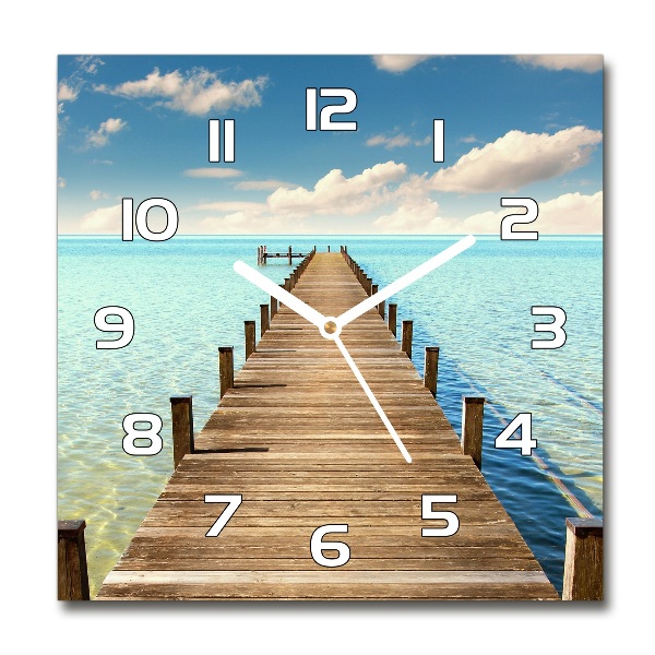 Wanduhr quadratisch Holzsteg