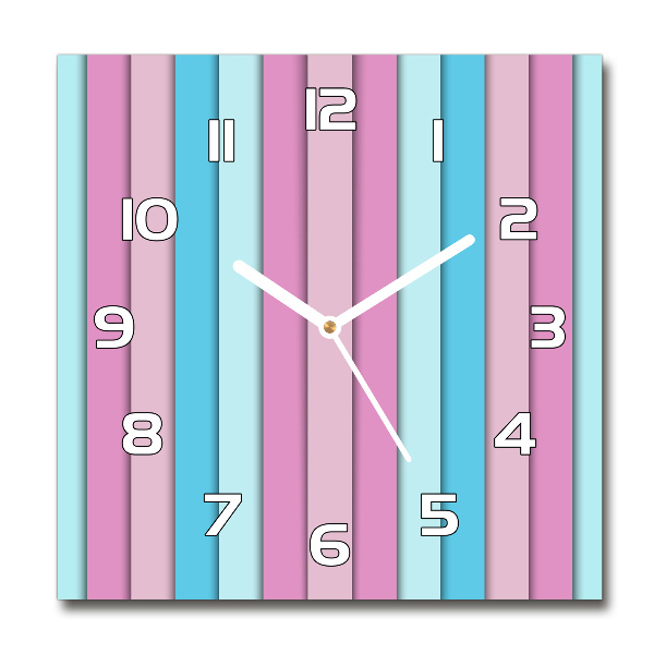 Wanduhr quadratisch Bunte Streifen