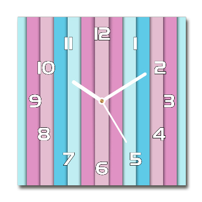Wanduhr quadratisch Bunte Streifen