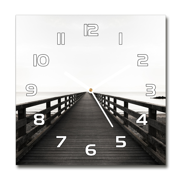 Wanduhr quadratisch Holzsteg