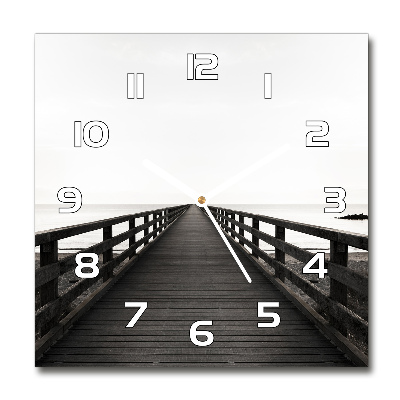 Wanduhr quadratisch Holzsteg