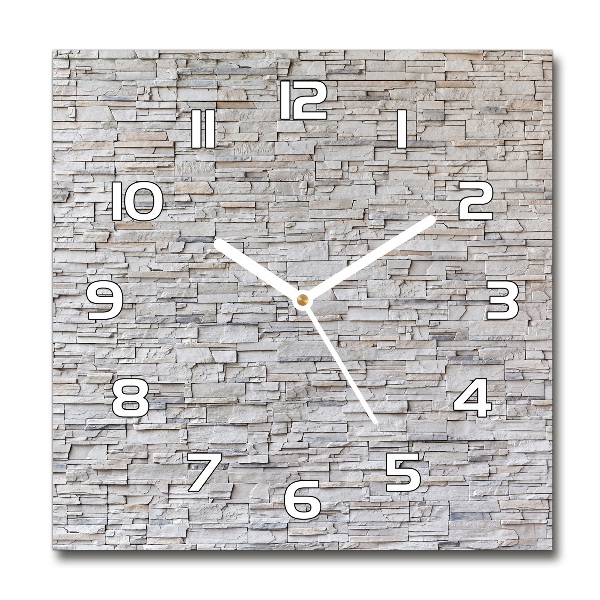 Wanduhr quadratisch Steinmauer