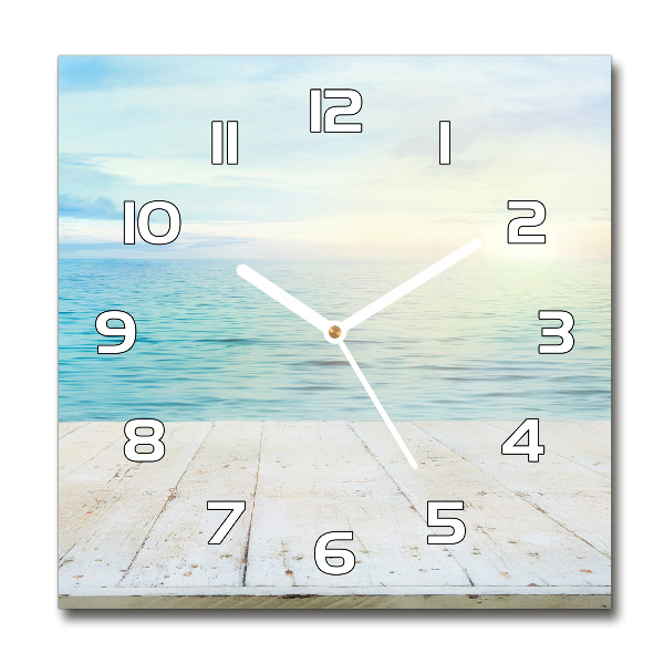 Wanduhr quadratisch Meer