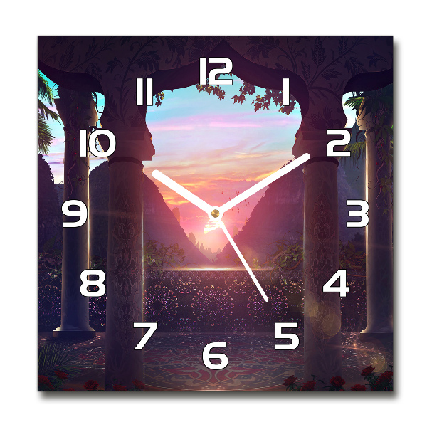 Wanduhr quadratisch Östliche Architektur