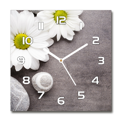 Wanduhr quadratisch Gerbera