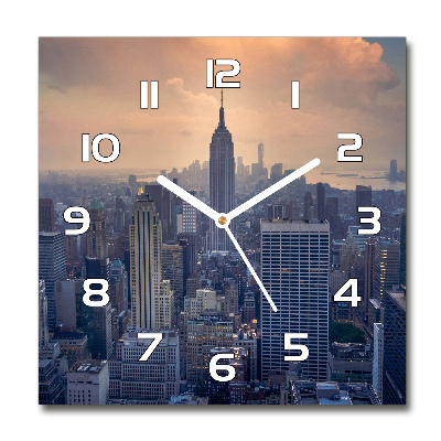 Wanduhr modern quadratisch Manhattan, New York