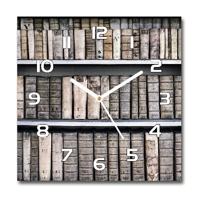 Wanduhr quadratisch Bücherregal