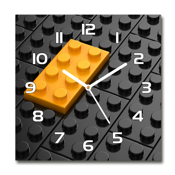 Wanduhr modern quadratisch Lego